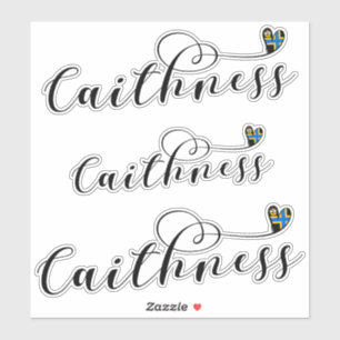 Pegatina Bandera del Corazón de la Caithness, Escocia