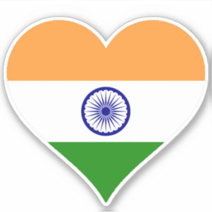 Pegatina Bandera del Corazón de la India