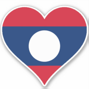 Pegatina Bandera del Corazón de Laos