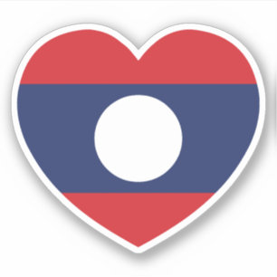 Pegatina Bandera del Corazón de Laos