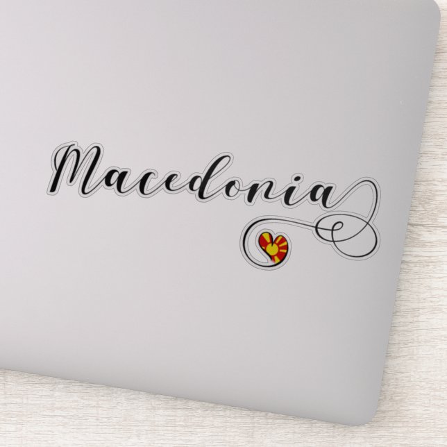 Pegatina Bandera del Corazón de Macedonia (Detalle)