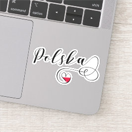 Pegatina Bandera del Corazón de Polonia Polska