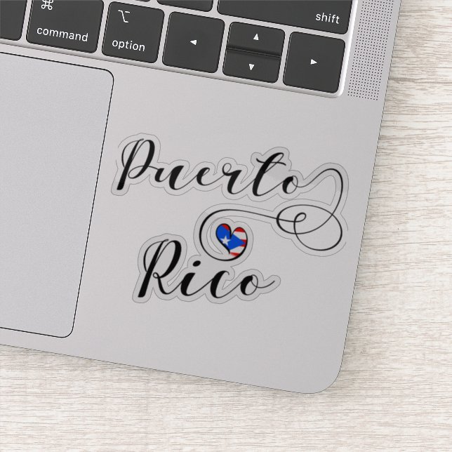 Pegatina Bandera del Corazón de Puerto Rico (Detalle)