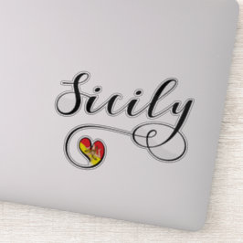 Pegatina Bandera del Corazón de Sicilia, Sicilia