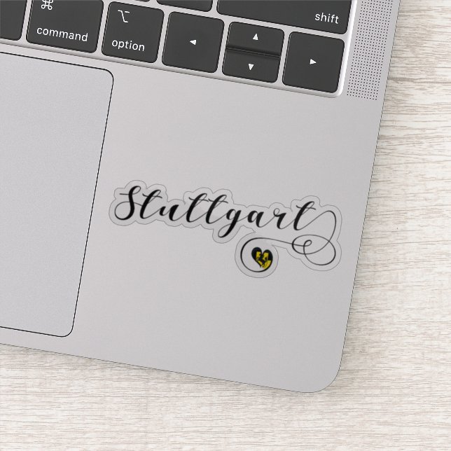 Pegatina Bandera del corazón de Stuttgart (Detalle)