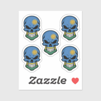 Pegatina Bandera del cráneo sonriente de Ruanda