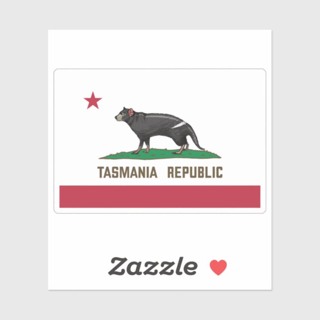 Pegatina Bandera del demonio de Tasmania (Hoja)