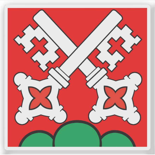 Pegatina Bandera del distrito de La Neuveville, Suiza (Anverso)