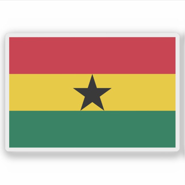 Pegatina Bandera del dominio de Ghana y primera bandera de  (Anverso)
