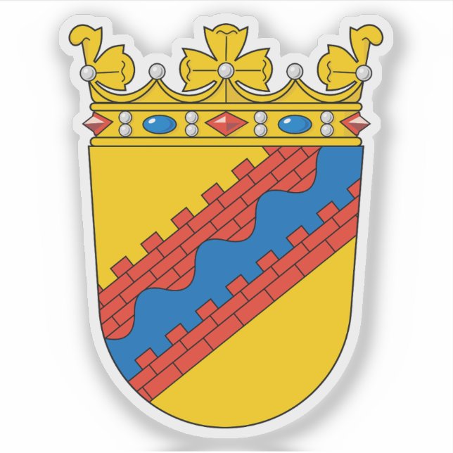 Pegatina Bandera del dominio ingrial sueco, Suecia (Anverso)