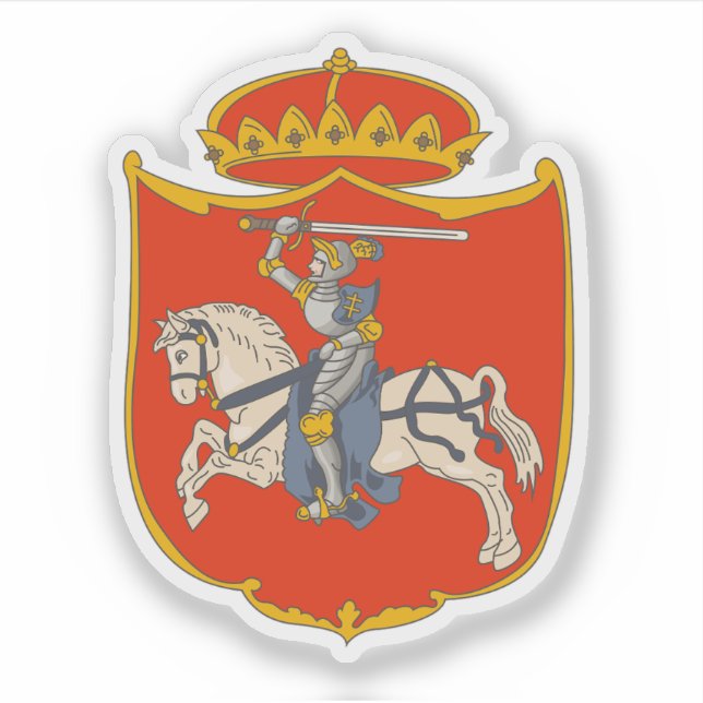 Pegatina Bandera del dominio sueco de Lituania, Suecia (Anverso)