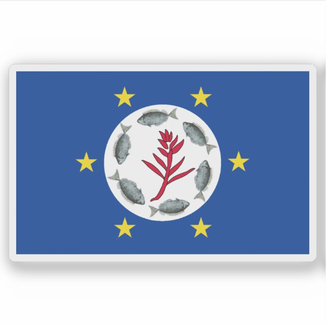 Pegatina Bandera del Estado de Airai, Palau (Anverso)