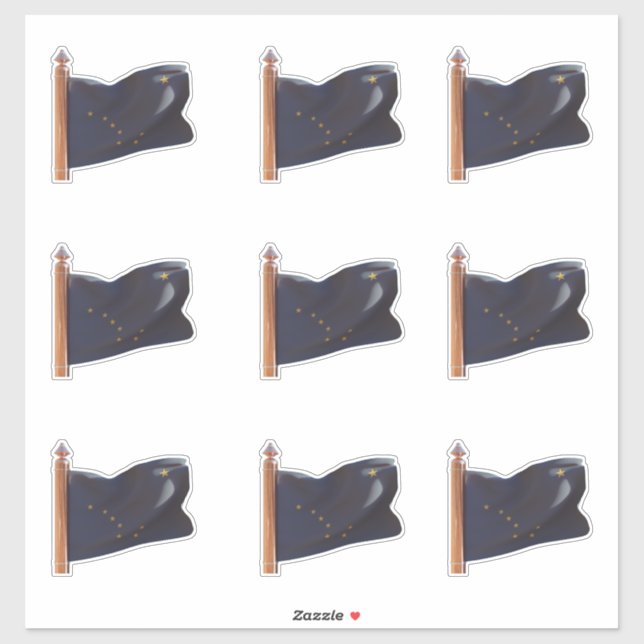 Pegatina Bandera del Estado de Alaska (Hoja)