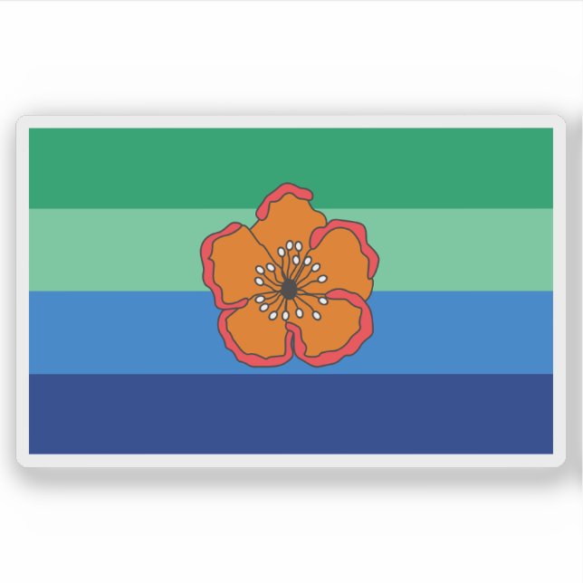 Pegatina Bandera del estado de Angaur, Palau (Anverso)