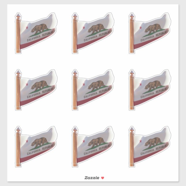 Pegatina Bandera del Estado de California (Hoja)
