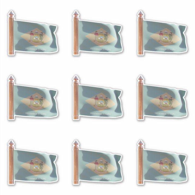 Pegatina Bandera del Estado de Delaware (Anverso)