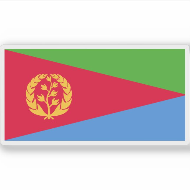 Pegatina Bandera del Estado de Eritrea (Anverso)
