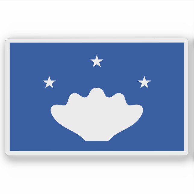 Pegatina Bandera del Estado de Hatohobei (Tobi), Palau (Anverso)