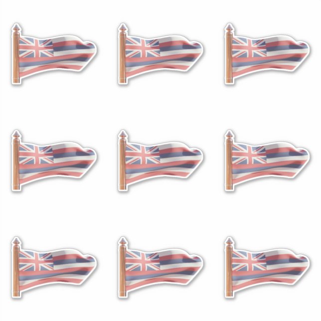 Pegatina Bandera del Estado de Hawai (Anverso)