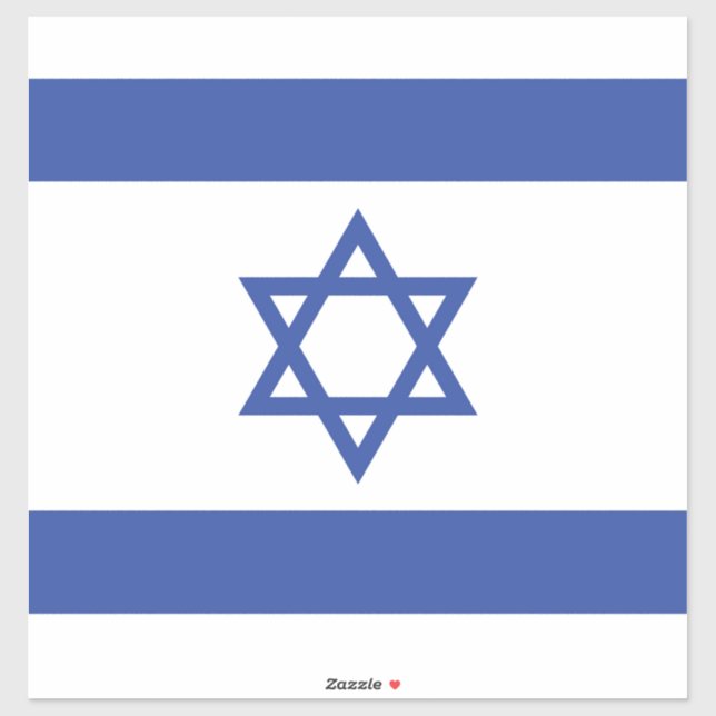 Pegatina Bandera del Estado de Israel, Estrella de David Ju (Hoja)
