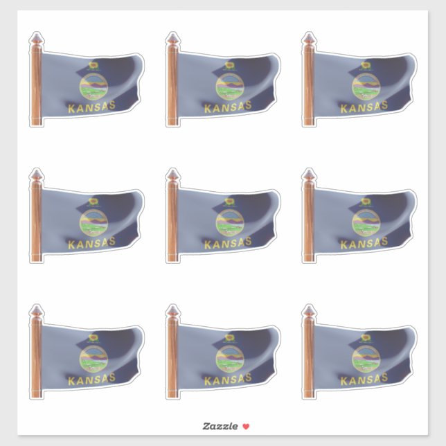 Pegatina Bandera del Estado de Kansas (Hoja)