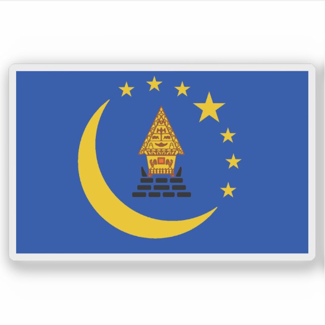 Pegatina Bandera del Estado de Koror, Palau (Anverso)