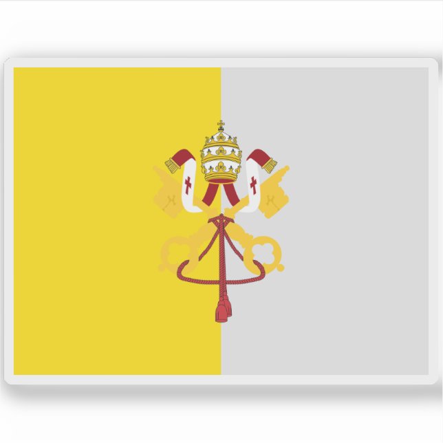 Pegatina Bandera del Estado de la Iglesia (1870) - Porta Pi (Anverso)