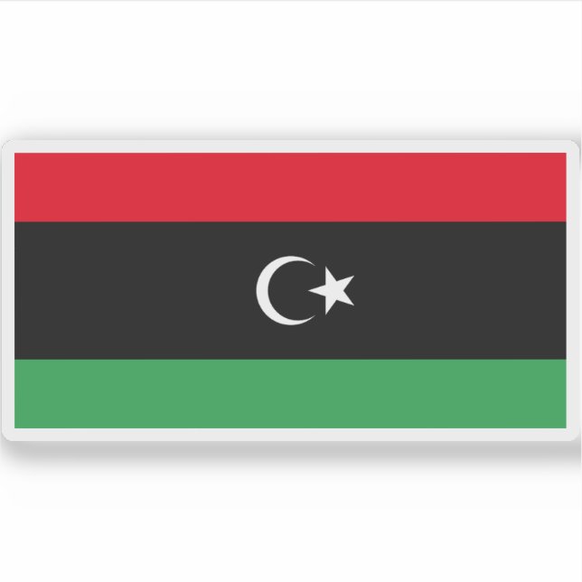 Pegatina Bandera del Estado de Libia (Anverso)