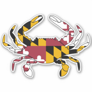 Pegatina Bandera del estado de Maryland Cangrejo azul