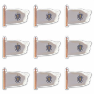 Pegatina Bandera del estado de Massachusetts