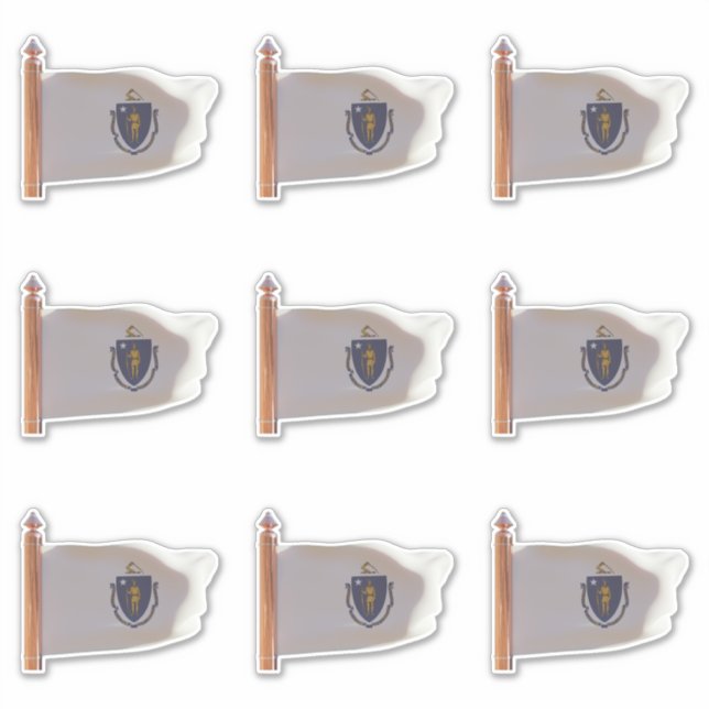 Pegatina Bandera del estado de Massachusetts (Anverso)