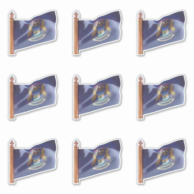 Pegatina Bandera del estado de Michigan (Anverso)