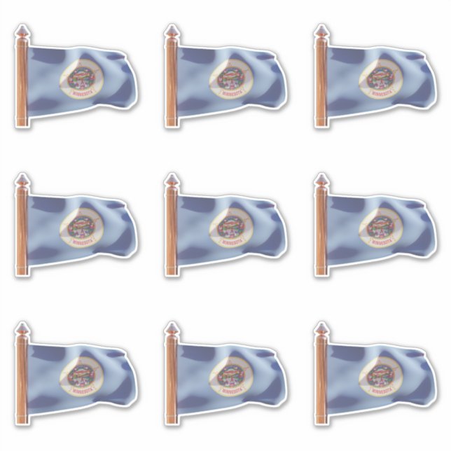 Pegatina Bandera del Estado de Minnesota (Saliente) (Anverso)