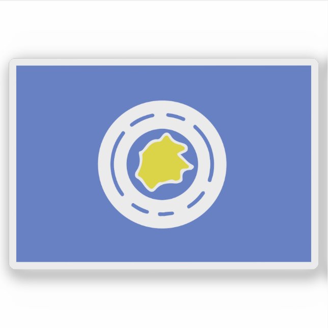 Pegatina Bandera del Estado de Ngeremlengui, Palau (Anverso)