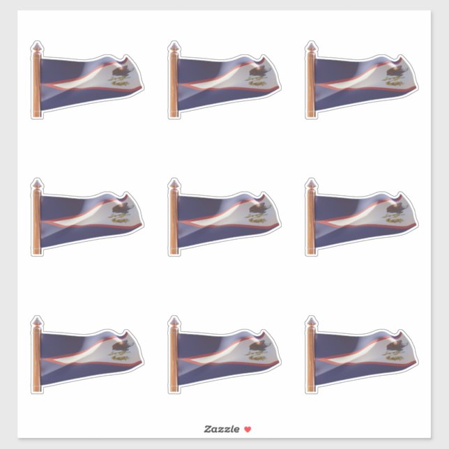 Pegatina Bandera del Estado de Samoa Americana/Amerika Sāmo (Hoja)