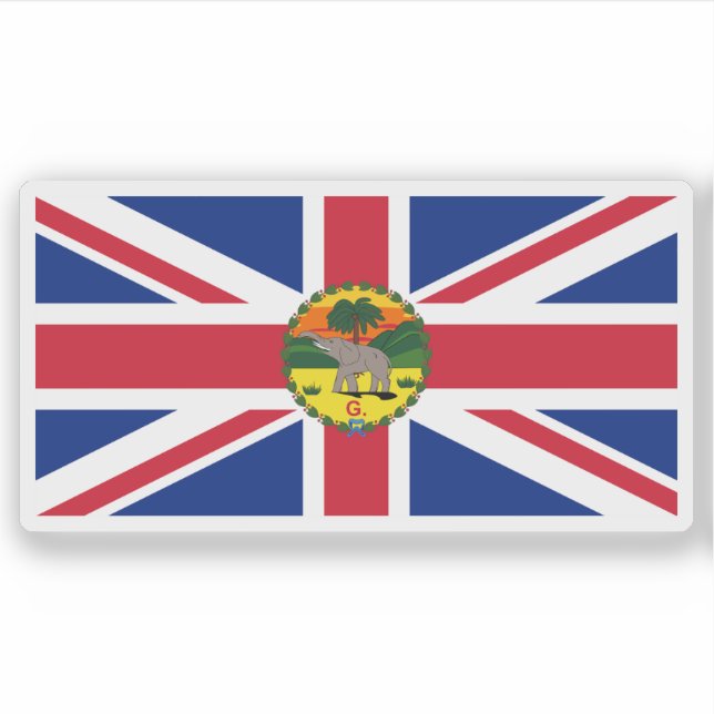 Pegatina Bandera del gobernador de Gambia (1901-1965) (Anverso)