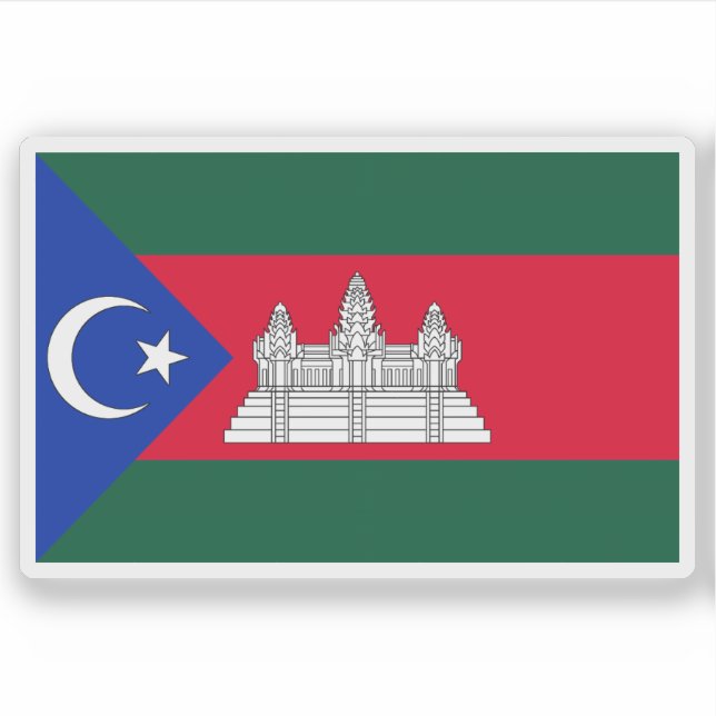 Pegatina Bandera del grupo étnico cham de Camboya (Anverso)