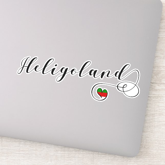Pegatina Bandera del Heligoland del Corazón, Alemania, Helg (Detalle)