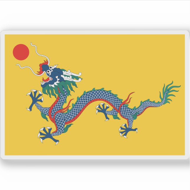 Pegatina Bandera del Imperio de China (Anverso)