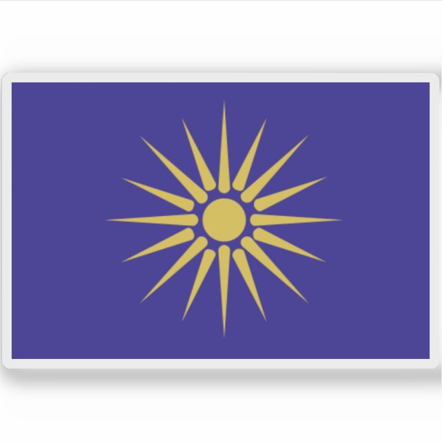 Pegatina Bandera del Imperio de Macedonia (Anverso)