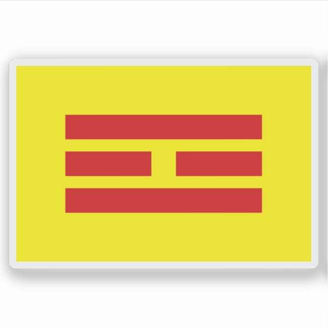 Pegatina Bandera del Imperio de Vietnam (12/6-30/8/1945) (Anverso)