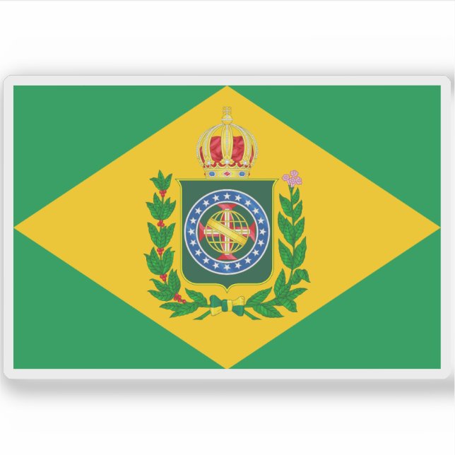 Pegatina Bandera del Imperio del Brasil (1853-1889) (Anverso)