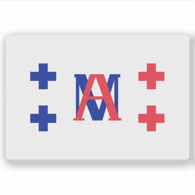 Pegatina Bandera del Imperio TuHui Tonga, Tonga (1845-1858) (Anverso)