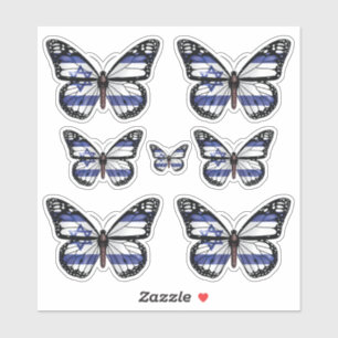 Pegatina Bandera del monarca de la mariposa de Israel