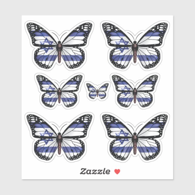 Pegatina Bandera del monarca de la mariposa de Israel (Hoja)