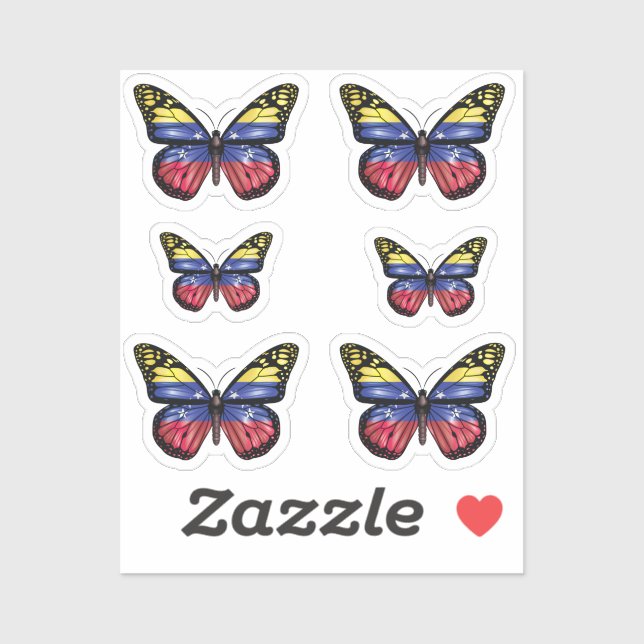 Pegatina Bandera del monarca de la mariposa de Venezuela (Hoja)