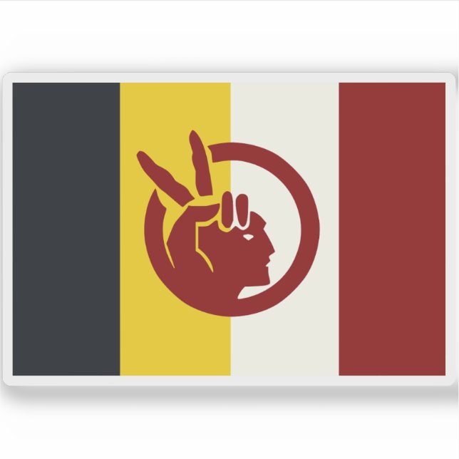 Pegatina Bandera del Movimiento Indio Americano, Estados Un (Anverso)