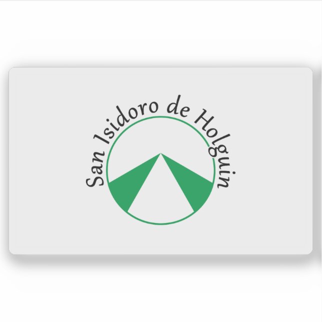 Pegatina Bandera del municipio de Holguín, Cuba (Anverso)