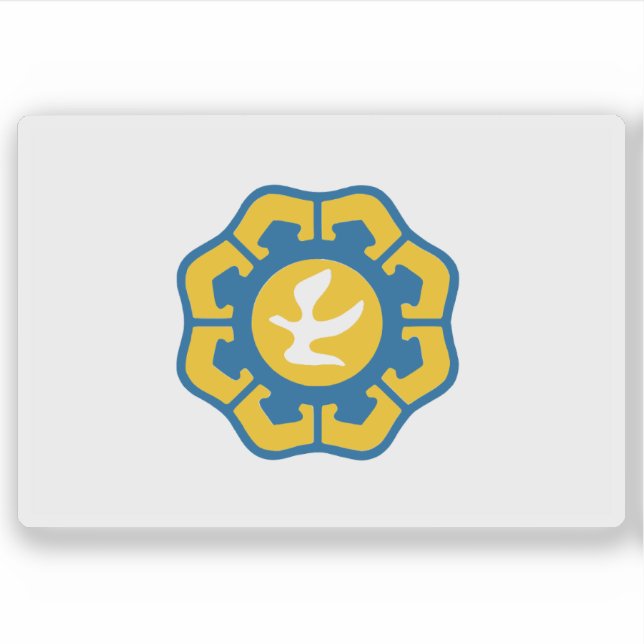 Pegatina Bandera del municipio de Nicosia (Lefkosia), Chipr (Anverso)