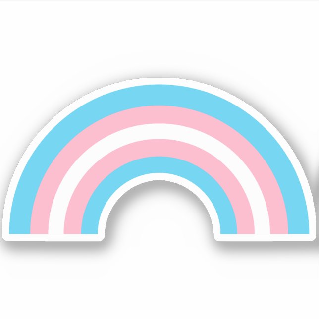 Pegatina Bandera del Orgullo Arcoiris transgénero (Anverso)
